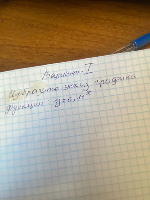 Изобрази эскиз графика функции y = 0,11ˣ