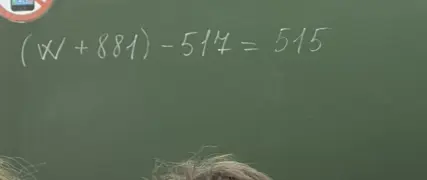 Реши уравнение (W + 881) - 517 = 515
