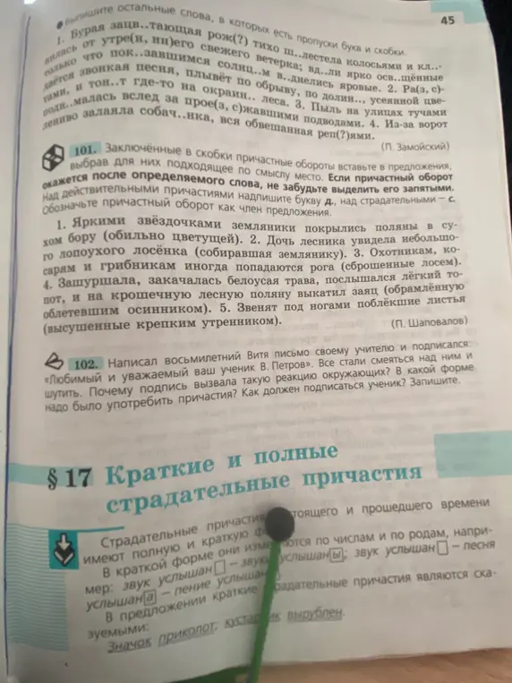 Вставь заключенные в скобки причастные обороты в предложения, выбрав для них подходящее по смыслу место. Определи причастный оборот как член предложения.