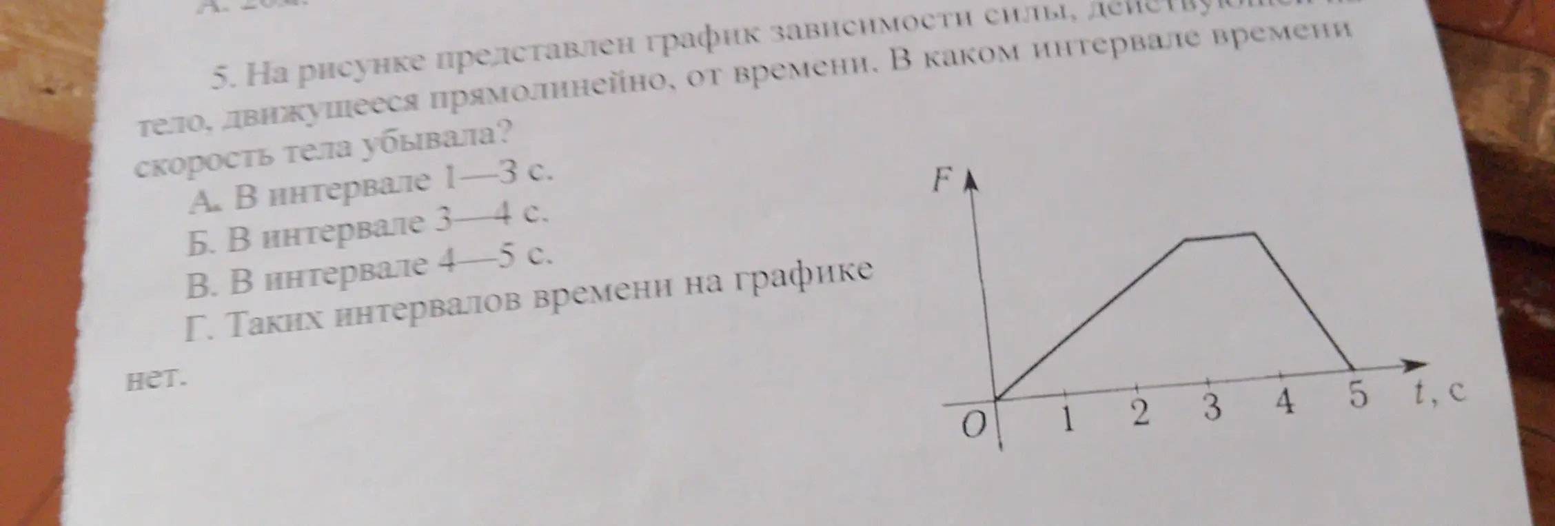 Определи, в каком интервале времени скорость тела убывала.