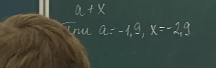 Вычисли значение выражения a + x, если a = -1.9, x = -2.9