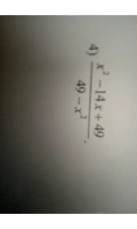 Упрости выражение (x^2-14x+49)/(49-x^2).