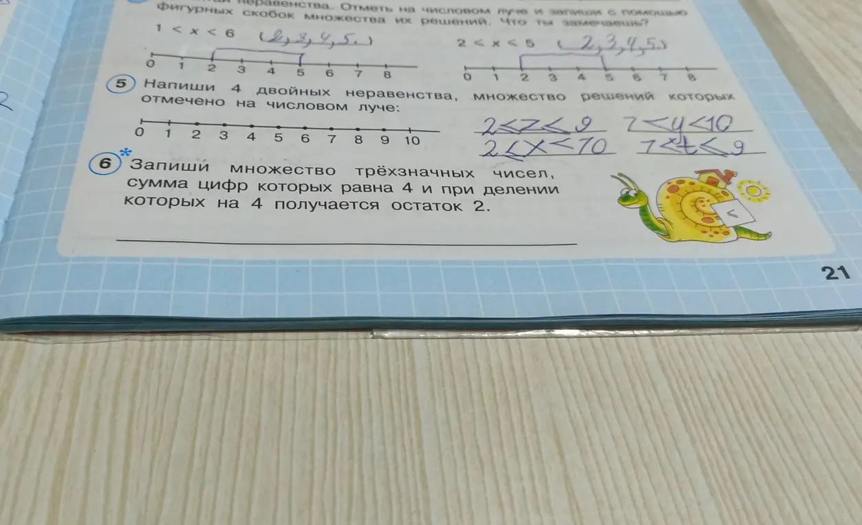 Запиши множество трёхзначных чисел, сумма цифр которых равна 4 и при делении которых на 4 получается остаток 2.