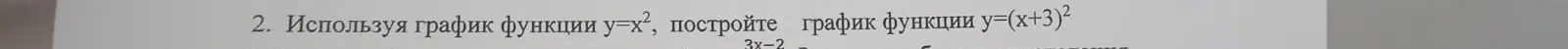 Используя график функции y=x^2, построй график функции y=(x+3)^2