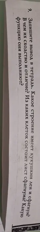 Определи строение кукушкина льна и сфагнума, в чём их сходство и отличие, из каких клеток состоит лист сфагнума и какую функцию они выполняют?