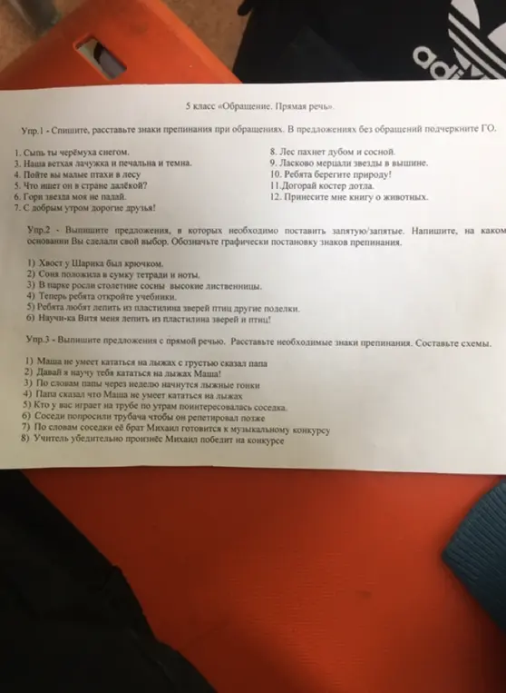 Спиши, расставь знаки препинания при обращениях, в предложениях без обращений подчеркни ГО; выпиши предложения, в которых необходимо поставить запятую/запятые; выпиши предложения с прямой речью, расставь необходимые знаки препинания и составь схемы.