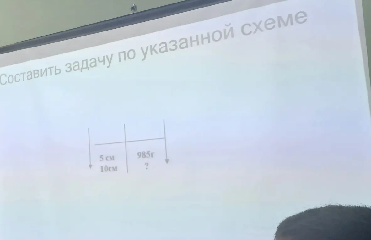 Составь задачу по указанной схеме.
