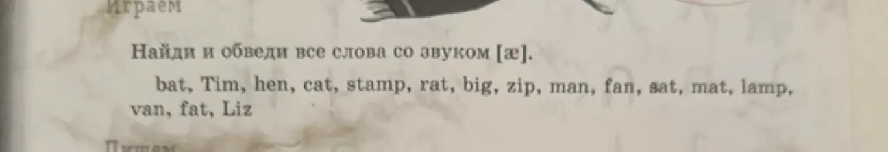 Найди и обведи все слова со звуком [æ].
