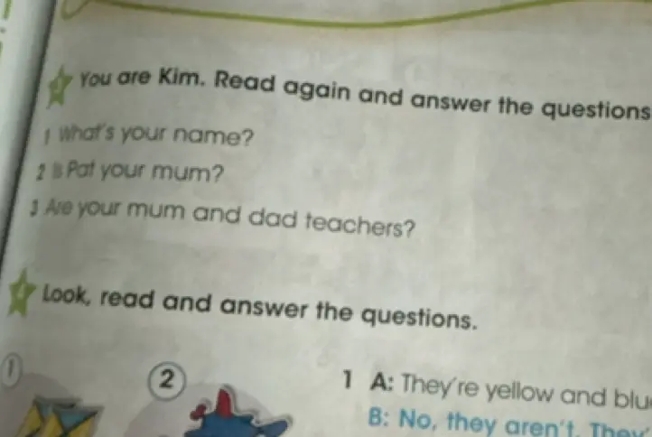 Ответь на вопросы по тексту: What's your name?