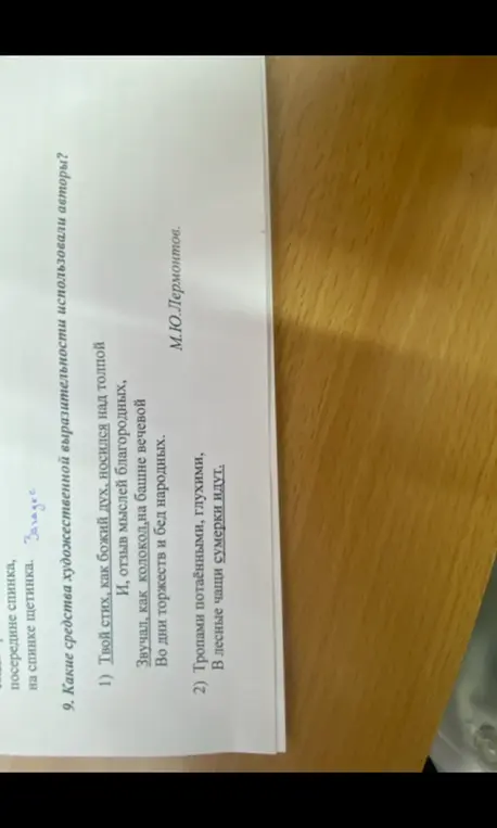 Какие средства художественной выразительности использовали авторы в стихотворениях Лермонтова?