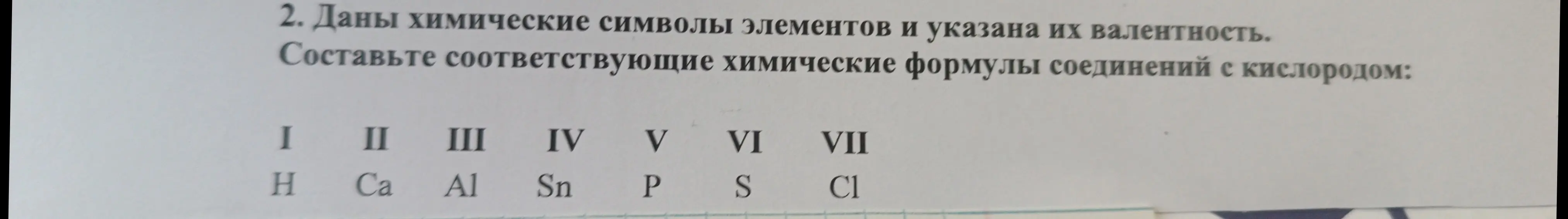 Составь химические формулы соединений с кислородом.