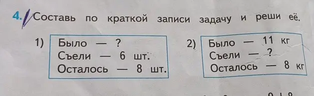 Составь по краткой записи задачу и реши её.