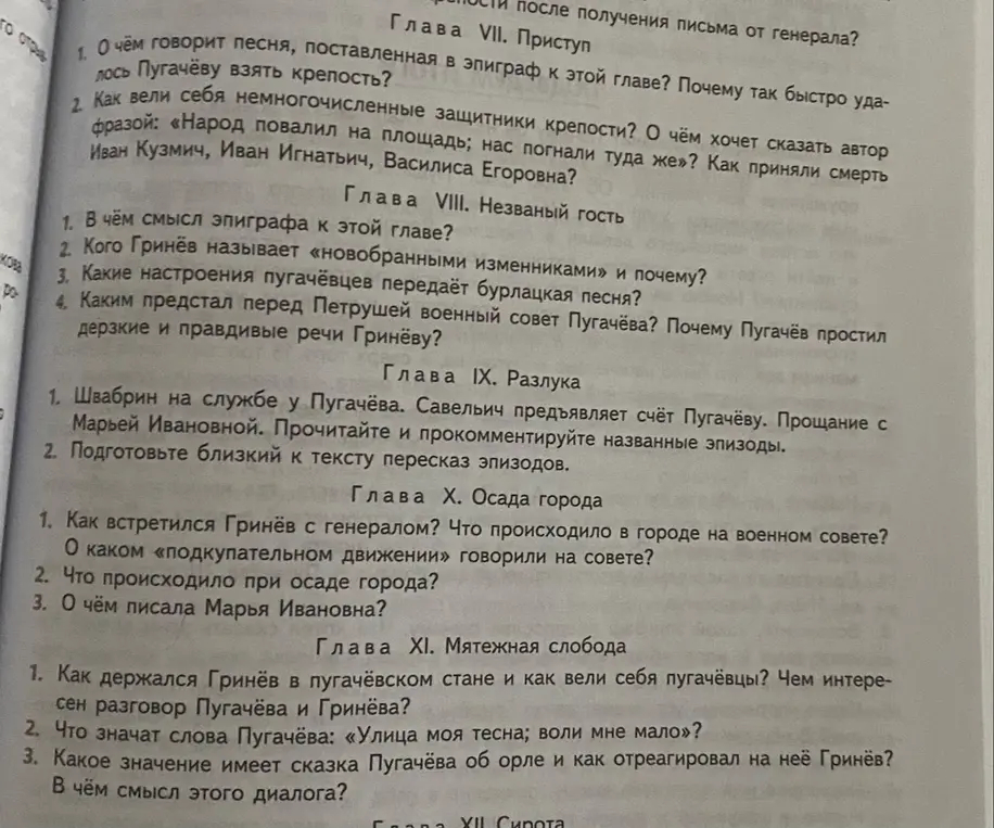 Реши вопросы 8 класс литература кратко