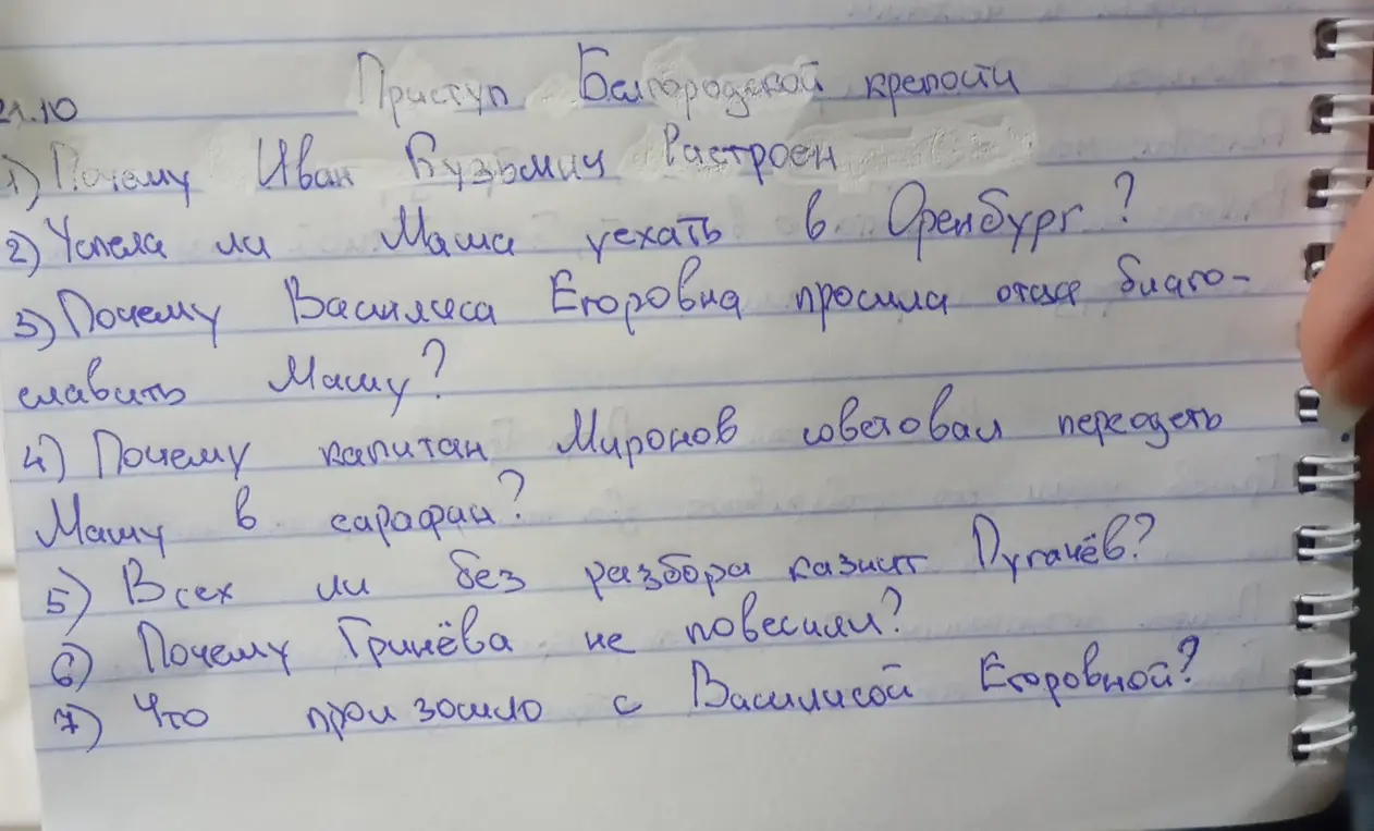 Ответь на вопросы по повести «Капитанская дочка»: