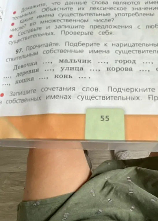 Прочитай. Подбери к нарицательным существительным собственные имена существительные.