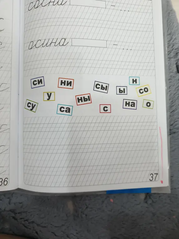 Составь слова из слогов: "сосна" и "осина".