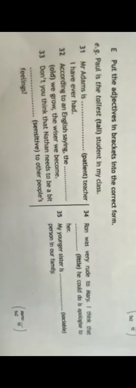 Вставь прилагательные в скобках в правильной форме.