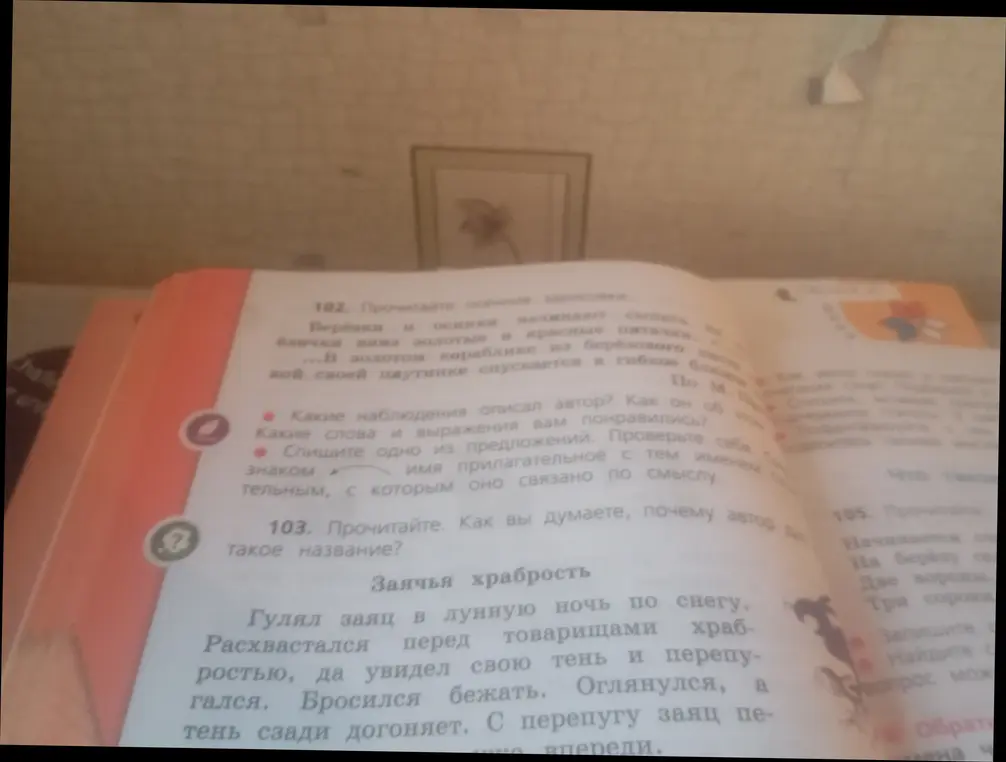 Ответь на вопросы по тексту про осенние зарисовки и про рассказ "Заячья храбрость".