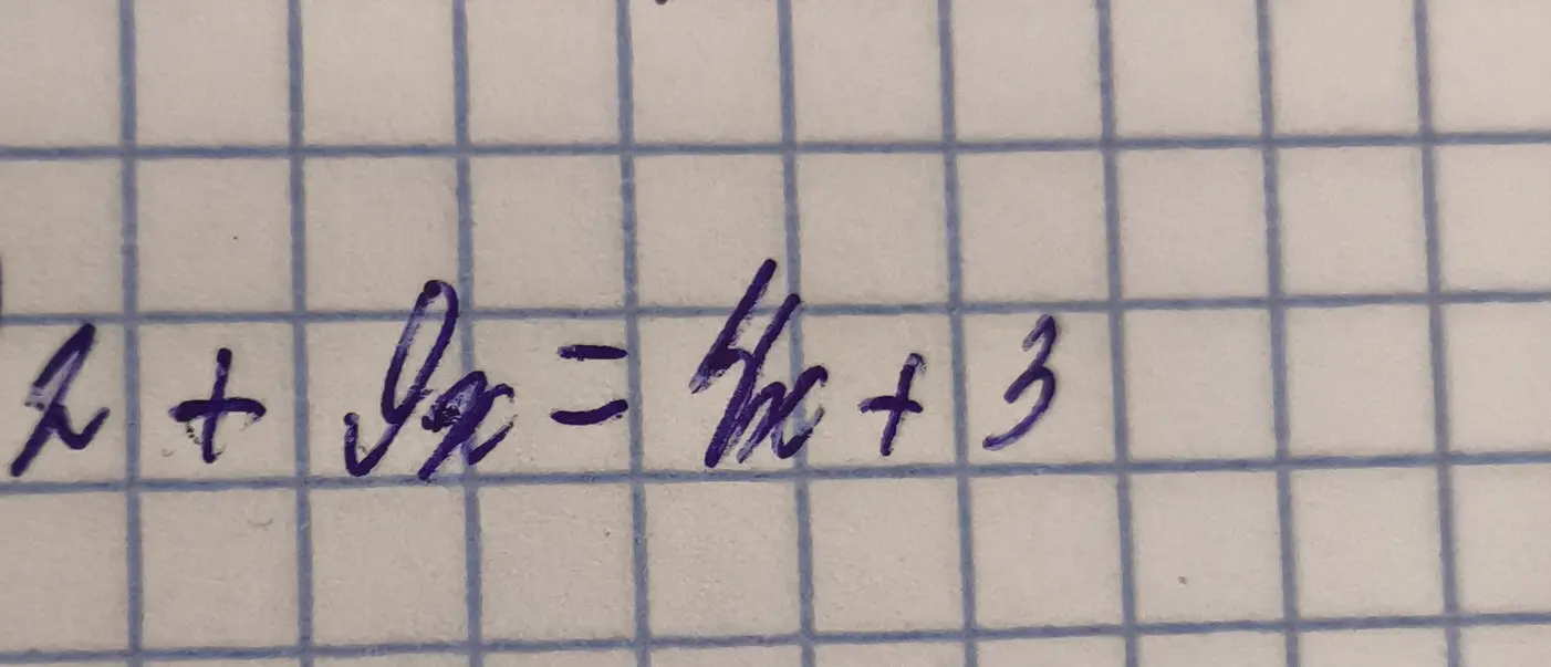 Реши уравнение 2 + 9x = 4x + 3