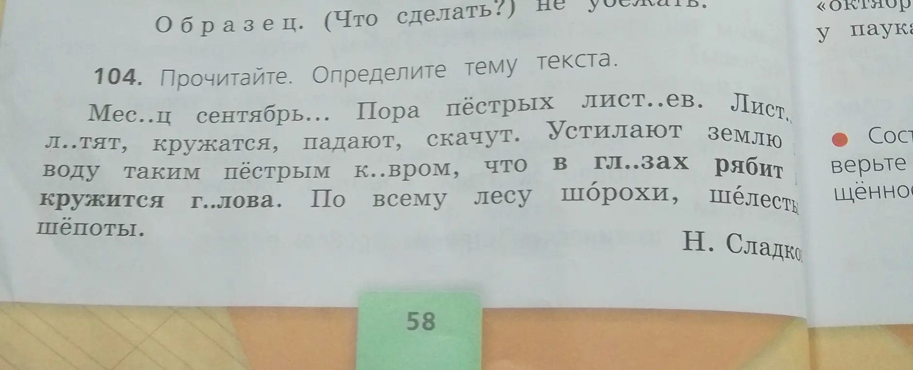 Определи тему текста.