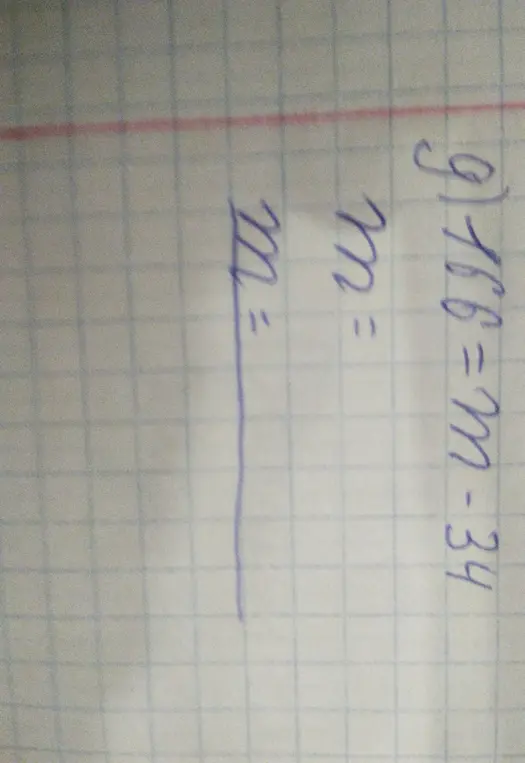Реши уравнение 9*16=m-34