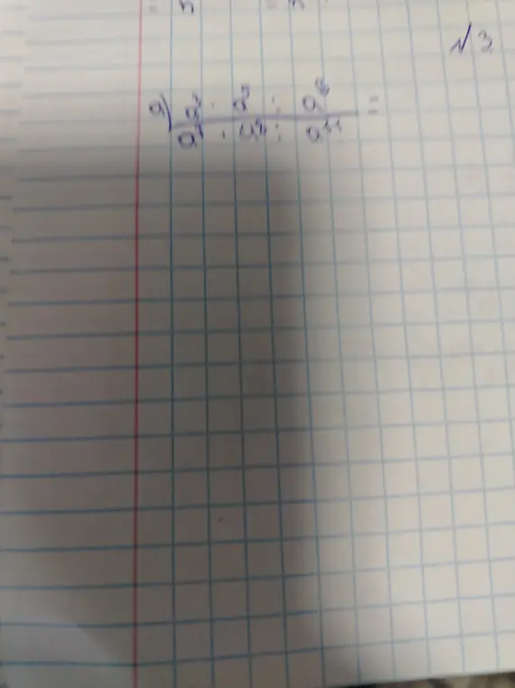 Реши пример a)  $\frac{a^3}{a^1} : \frac{a^5}{a^3} : \frac{a^8}{a^{11}}$