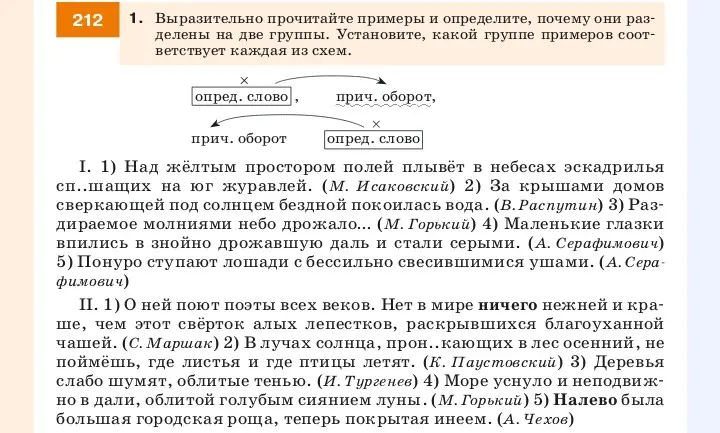 Переделай предложения, чтобы причастный оборот встал после главного слова, выдели, как в классе, упр.212 I (1-3).