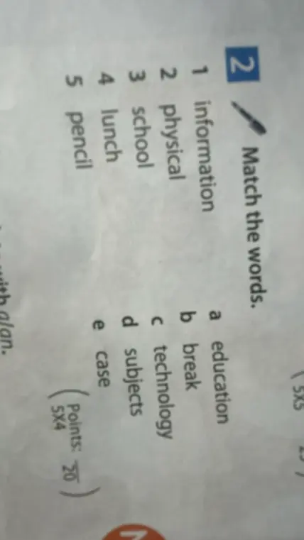 Сопоставь слова.