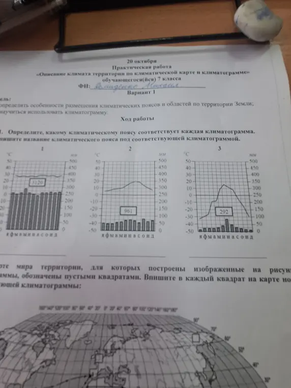 Определи, какому климатическому поясу соответствует каждая климатограмма.