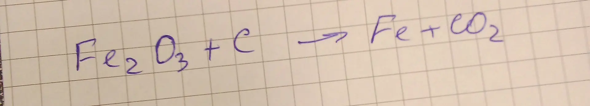 Уравняй реакцию Fe₂O₃ + C → Fe + CO₂