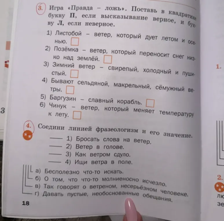 Выполни задания про игру «Правда — ложь» и фразеологизмы.
