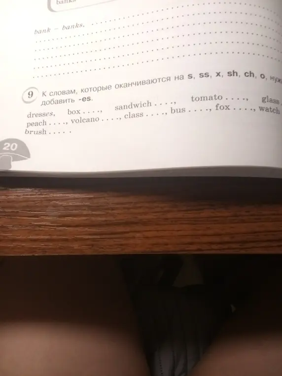 К словам, которые оканчиваются на s, ss, x, sh, ch, o, нужно добавить -es.