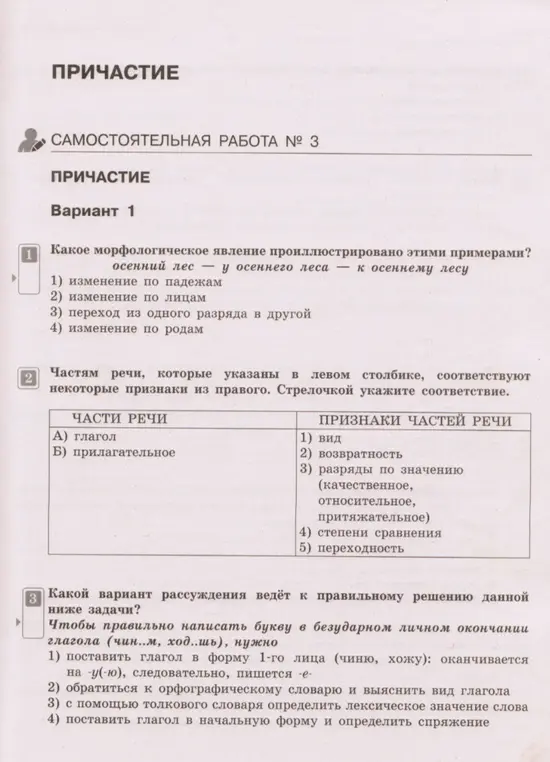 Определи морфологическое явление, укажи соответствия и определи вариант рассуждения для написания буквы в безударном личном окончании глагола.
