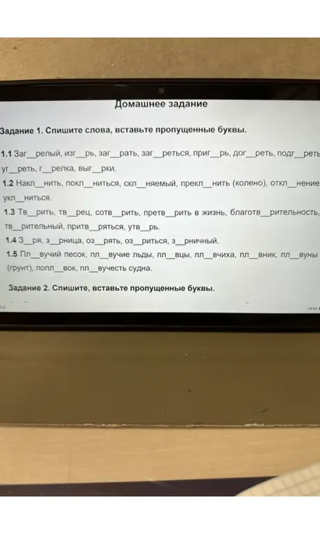 Спиши слова, вставь пропущенные буквы.