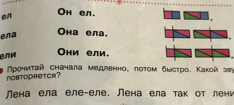 Определи, какой звук повторяется в словах "Лена ела еле-еле. Лена ела так от лени".