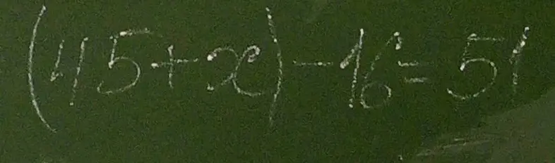Реши уравнение (15+x)-16=51