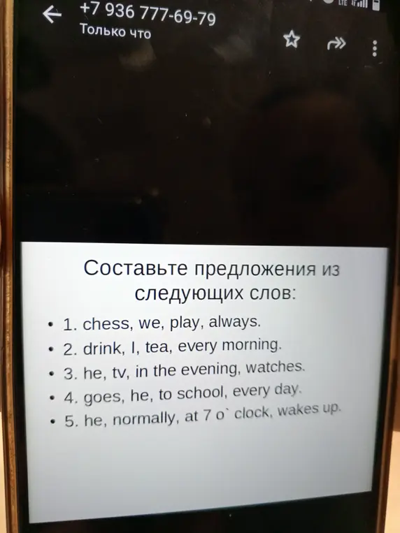 Составь предложения из следующих слов: chess, we, play, always.