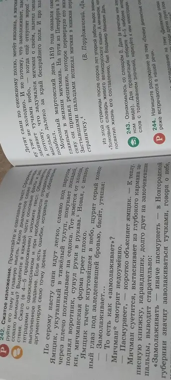 Напиши сжатое изложение по тексту