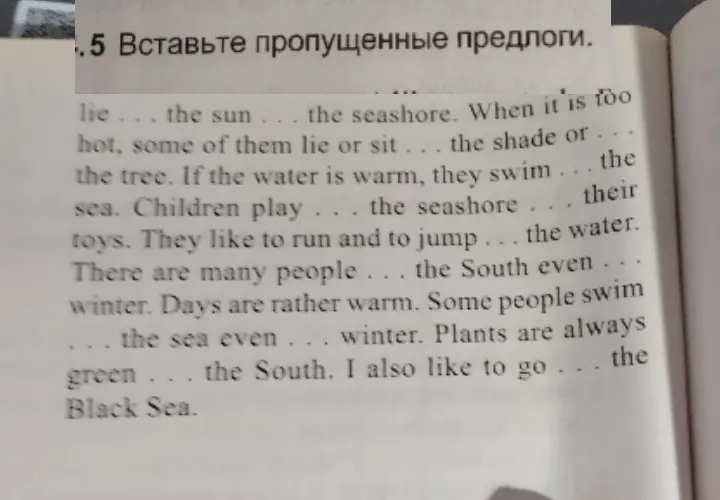 Вставь пропущенные предлоги в предложениях.