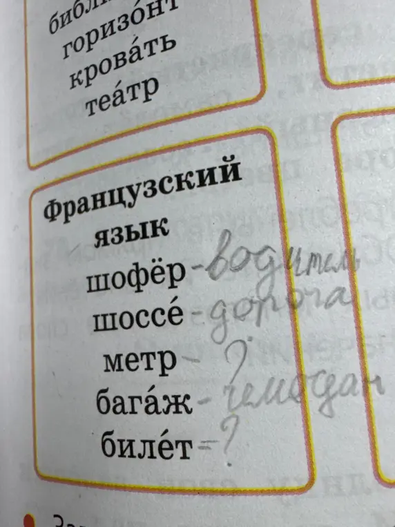 Подбери перевод слова 'билет' с французского.