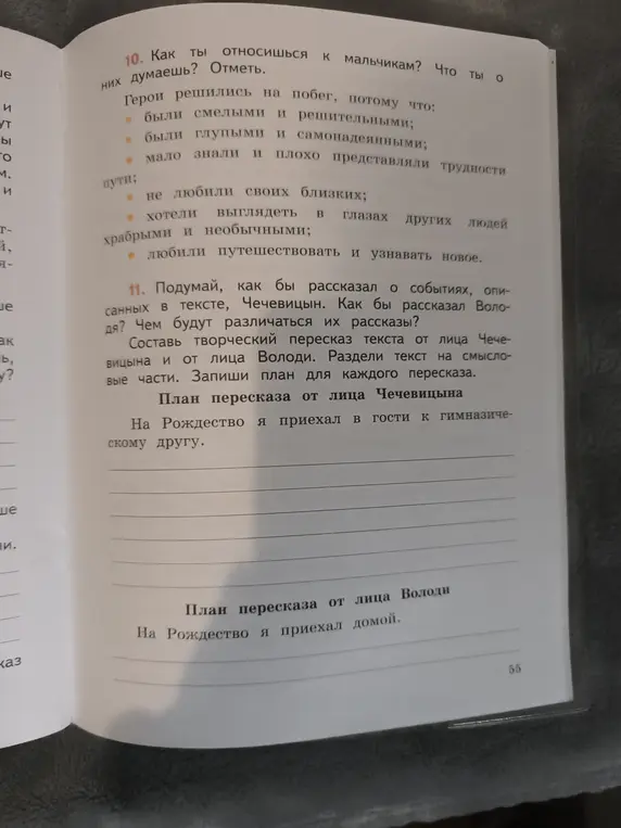 Ответь на вопрос "Как ты относишься к мальчикам?" и составь творческий пересказ текста от лица Чечевицына и от лица Володи.