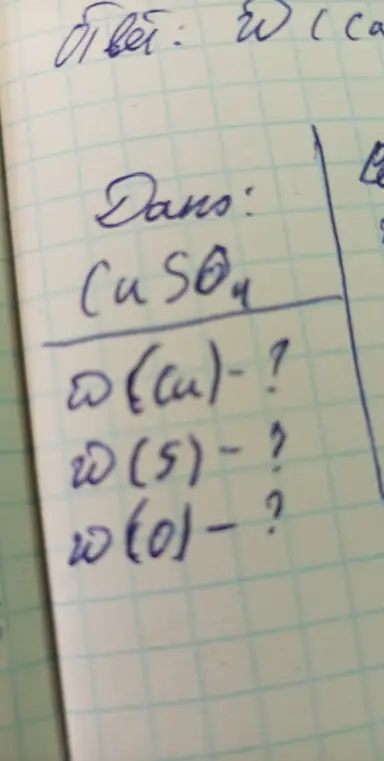 Вычисли массовые доли элементов в CuSO4.