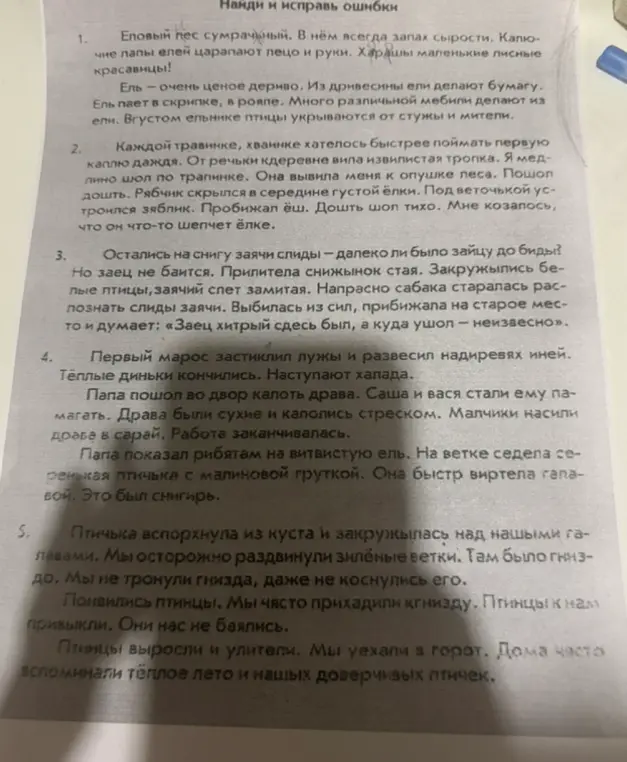Найди и исправь ошибки в тексте.