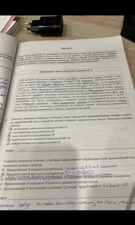 Укажи варианты ответов, в которых верно определена грамматическая основа в одном из предложений или в одной из частей сложного предложения текста. Запиши номера ответов.