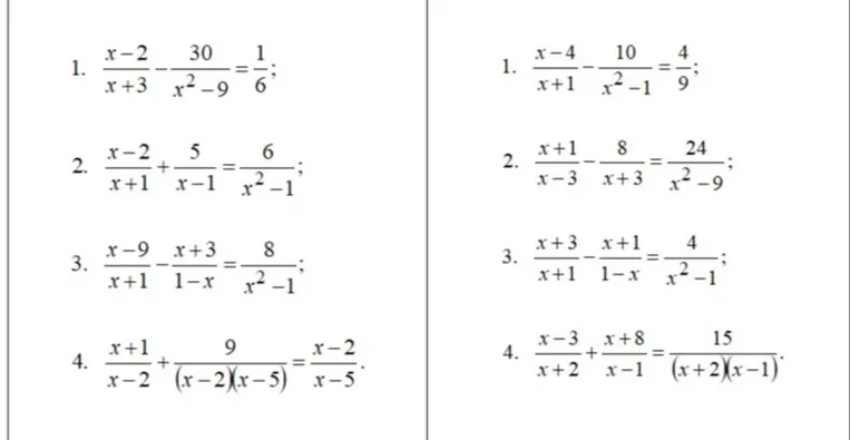 Реши уравнение (x-2)/(x+3) - 30/(x²-9) = 1/6
