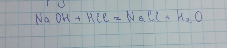 Что происходит при реакции NaOH + HCl = NaCl + H2O?