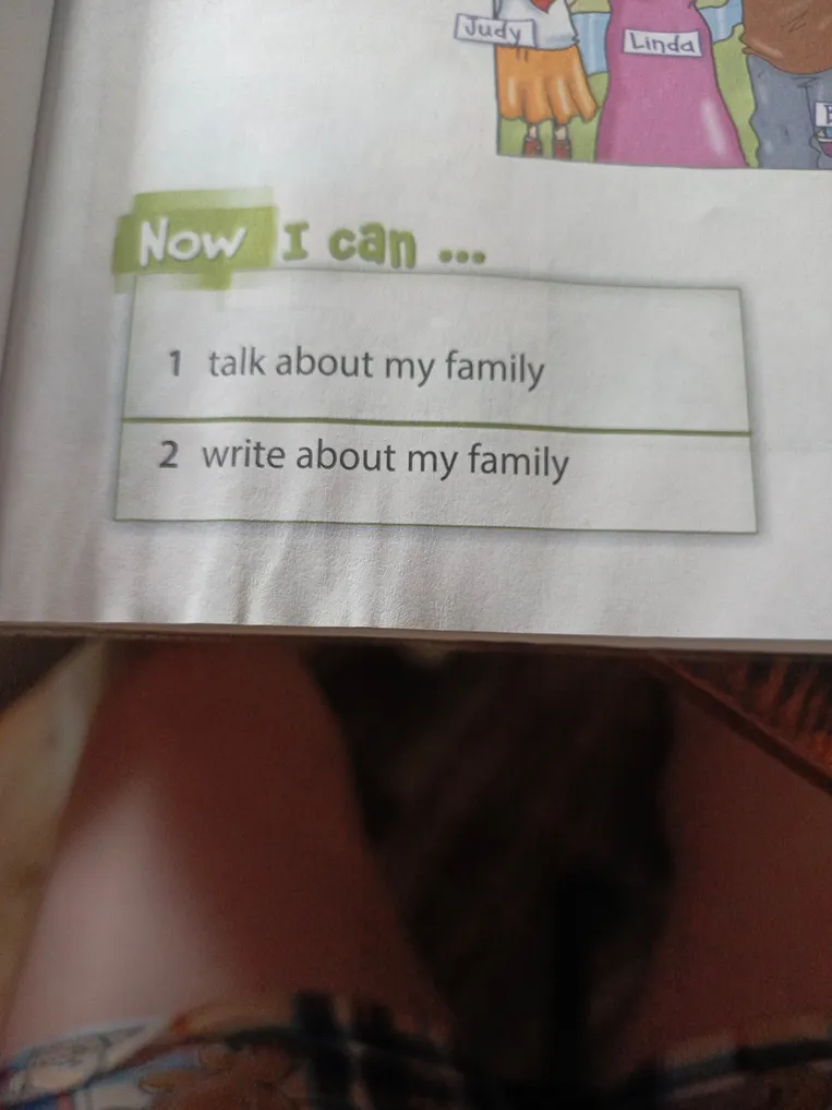 Прочитай и переведи фразы «talk about my family» и «write about my family»