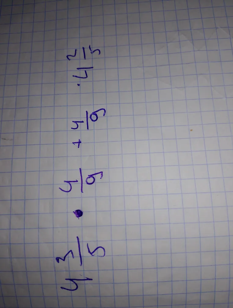 Вычисли значение выражения: $\frac{3}{5} \cdot \frac{6}{5} + \frac{2}{15}$