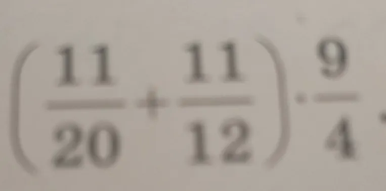 Решите выражение $\left(\frac{11}{20} + \frac{11}{12}\right) \cdot \frac{9}{4}$