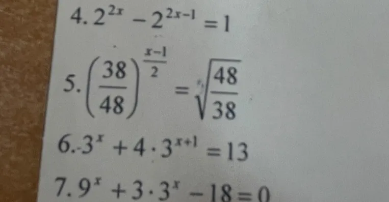 Решите уравнение $2^{2x} - 2^{2x-1} = 1$
